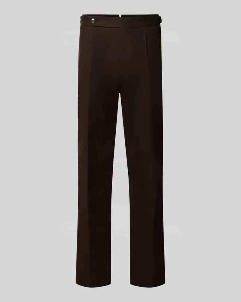 HUGO BOSS Tapered Fit Schmale Hose aus reiner Baumwolle Modell 'H-Perino-PLDTLWG-263 Dunkelbraun