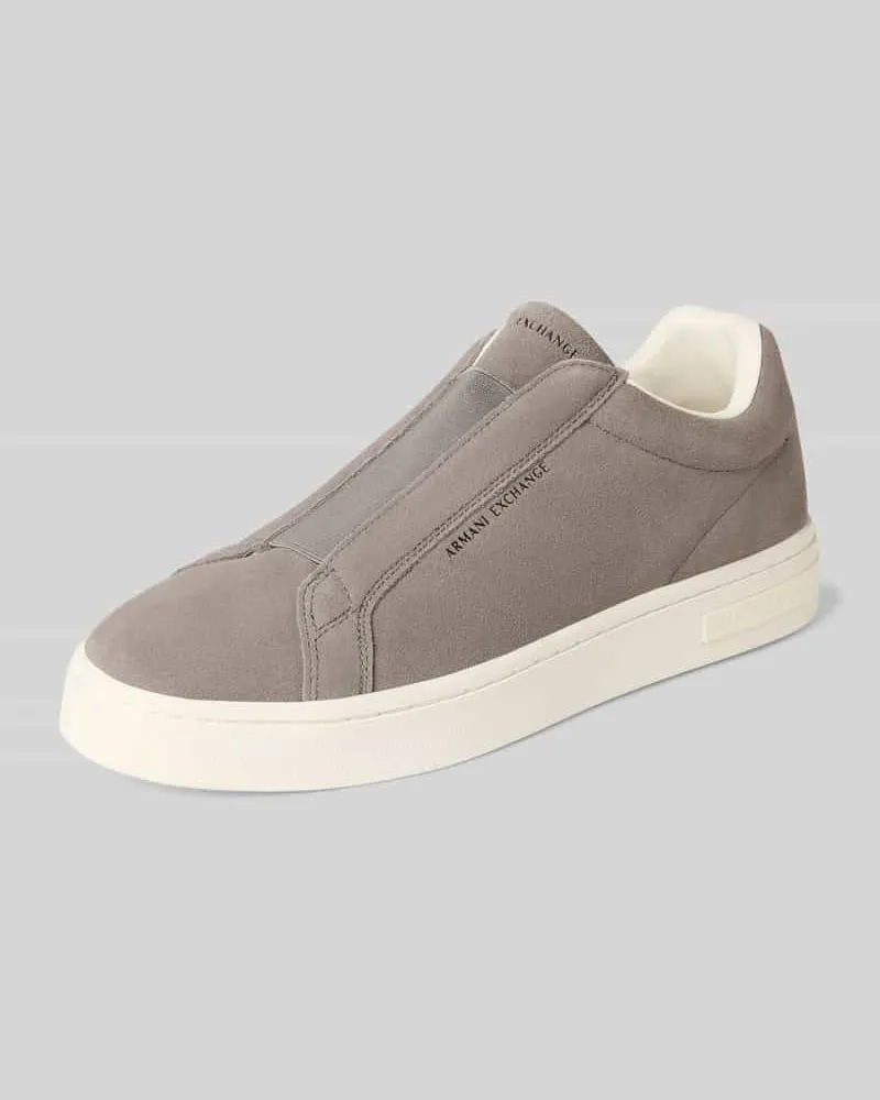 Armani Exchange Sneaker aus Leder in Schlupfform Modell 'LONDON COW SUEDE Stein