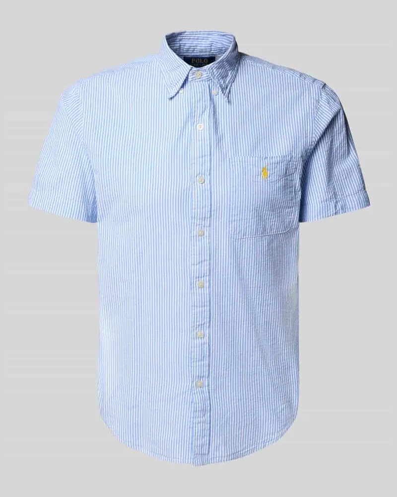 Ralph Lauren Custom Fit Freizeithemd mit Button-Down-Kragen Bleu