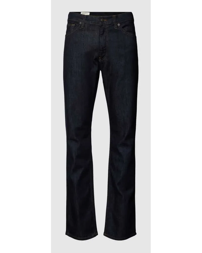 Gant Regular Fit Jeans mit 5-Pocket-Design Dunkelblau