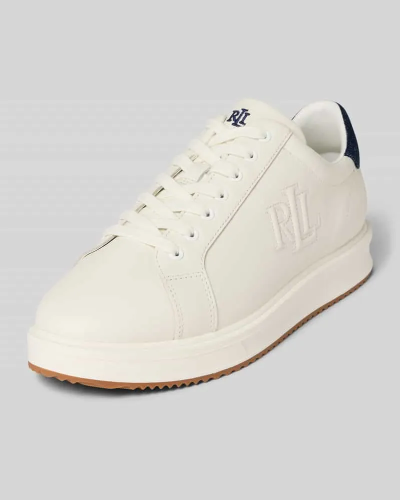 Ralph Lauren Sneaker aus Leder-Textil-Mix Modell 'AINSLEY Weiss