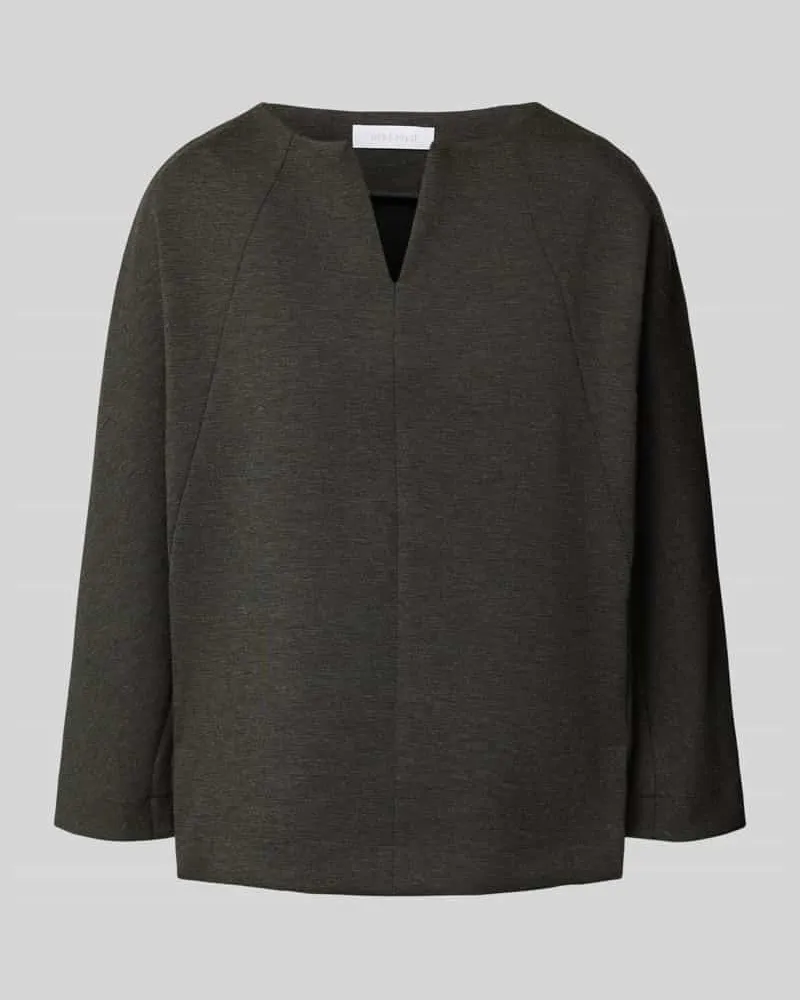Rich&Royal Sweatshirt mit 3/4-Arm und Tunika-Kragen Anthrazit