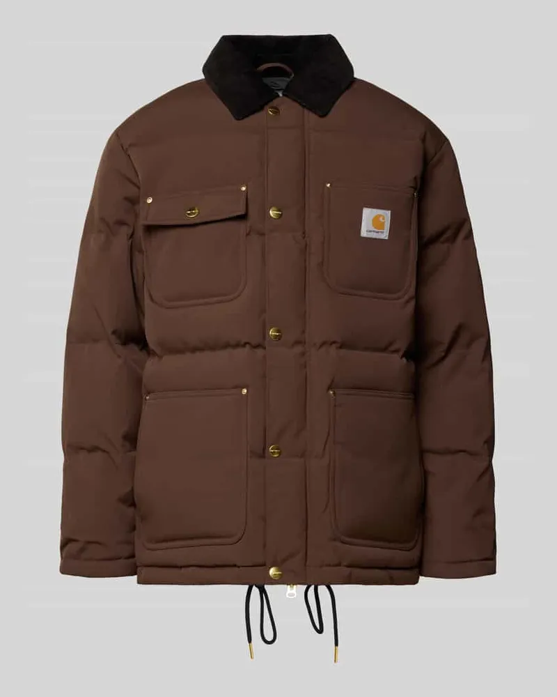 Carhartt WIP Steppjacke mit Label-Detail Modell 'RAYLER Dunkelbraun