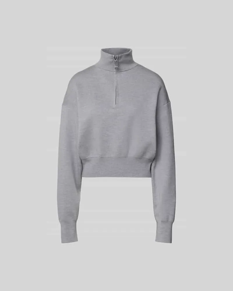 Victoria Beckham Wollpullover aus reiner Wolle Hellgrau