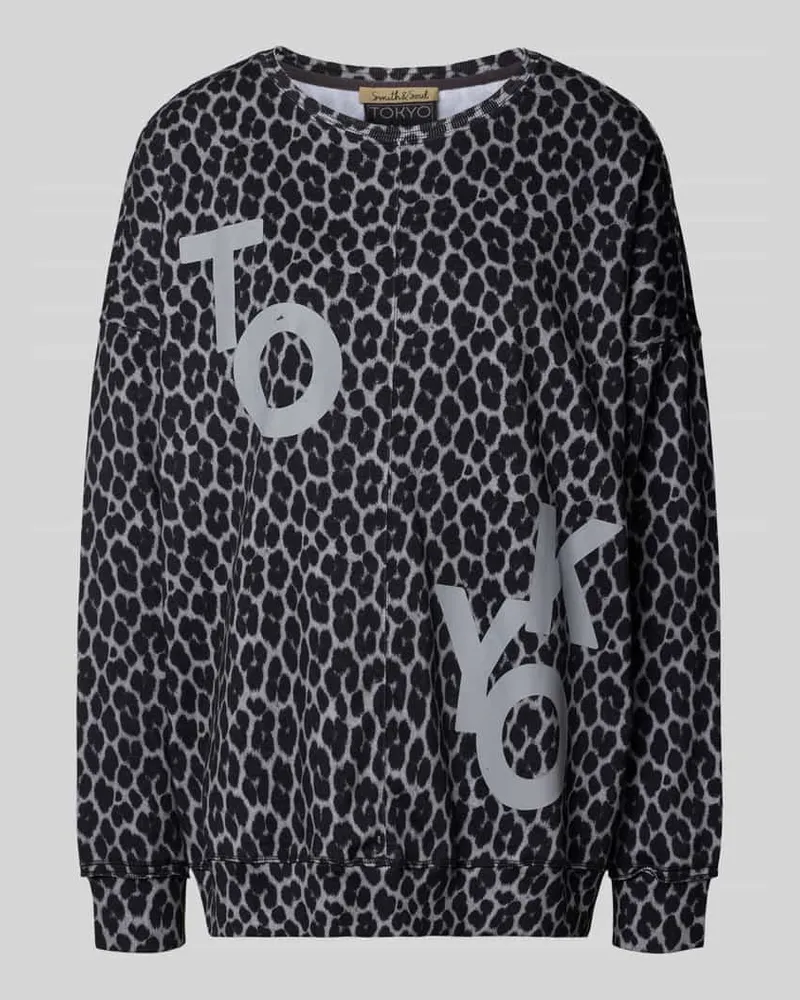 Smith & Soul Oversized Strickpullover im Allover-Look Anthrazit