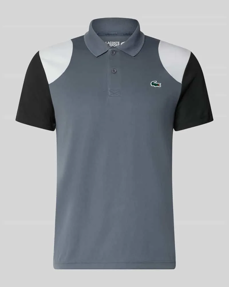 Lacoste Regular Fit Sport-T-Shirt im Colorblock-Design Mittelgrau