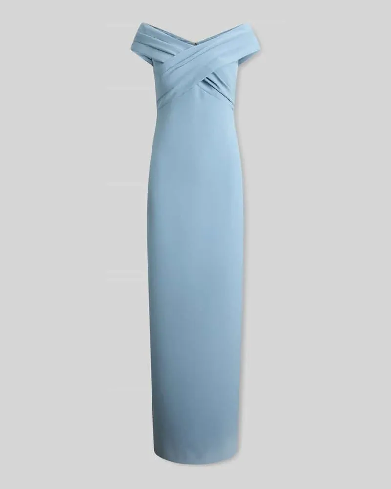 Ralph Lauren Abendkleid aus Crêpe Hellblau