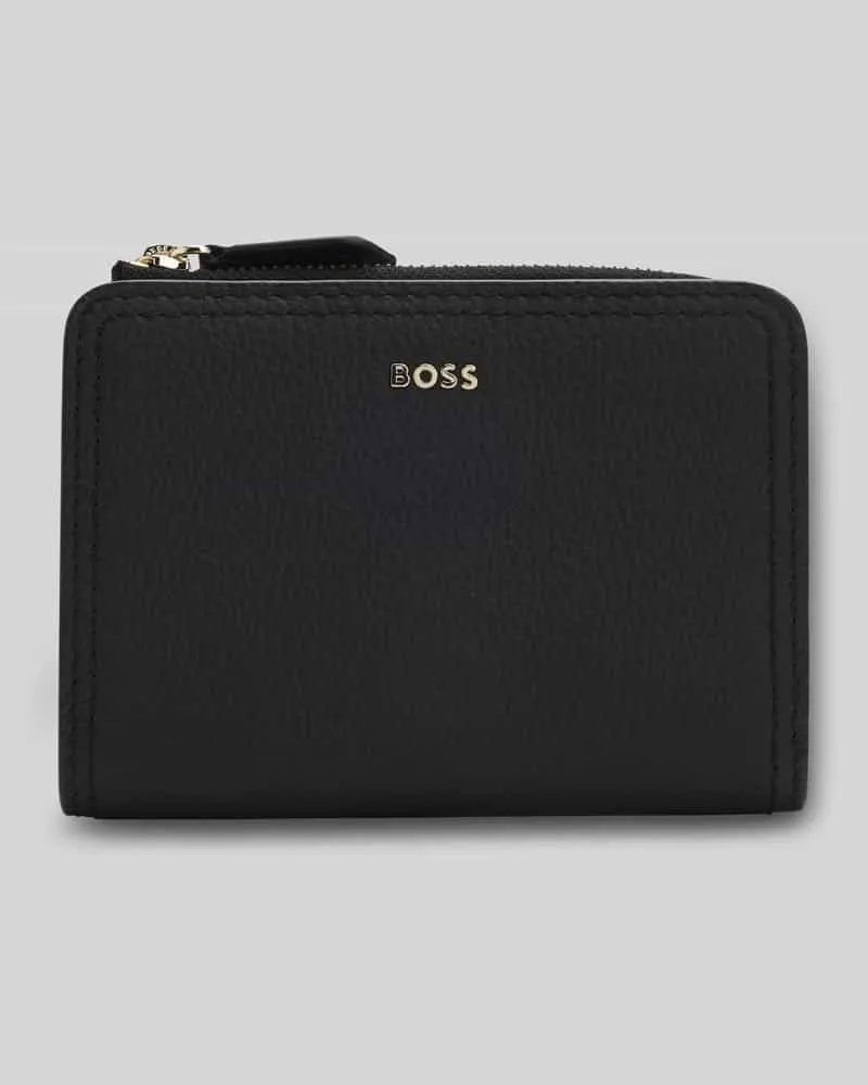 HUGO BOSS Portemonnaie aus echtem Rindsleder Modell 'LENAH SMALL WALLET Black