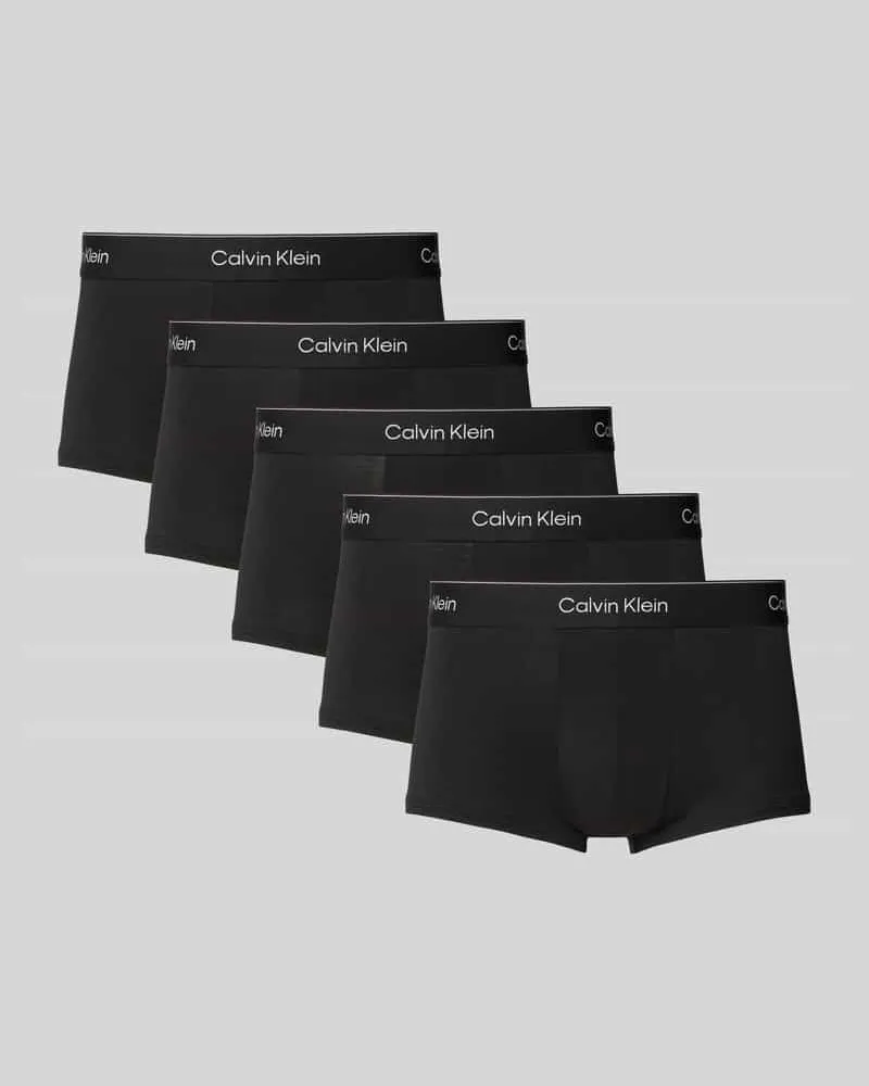 Calvin Klein Trunks mit elastischem Label-Bund im 5er-Pack Black