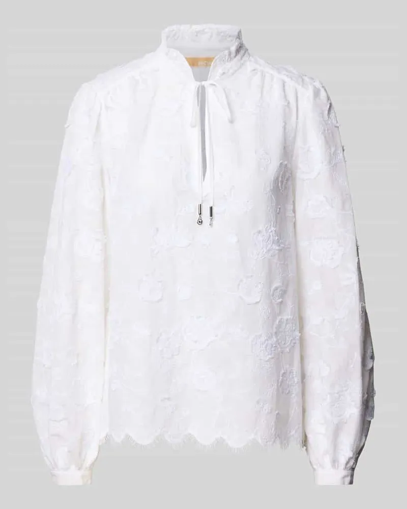 Michael Kors Regular Fit Bluse mit Stitchings Weiss