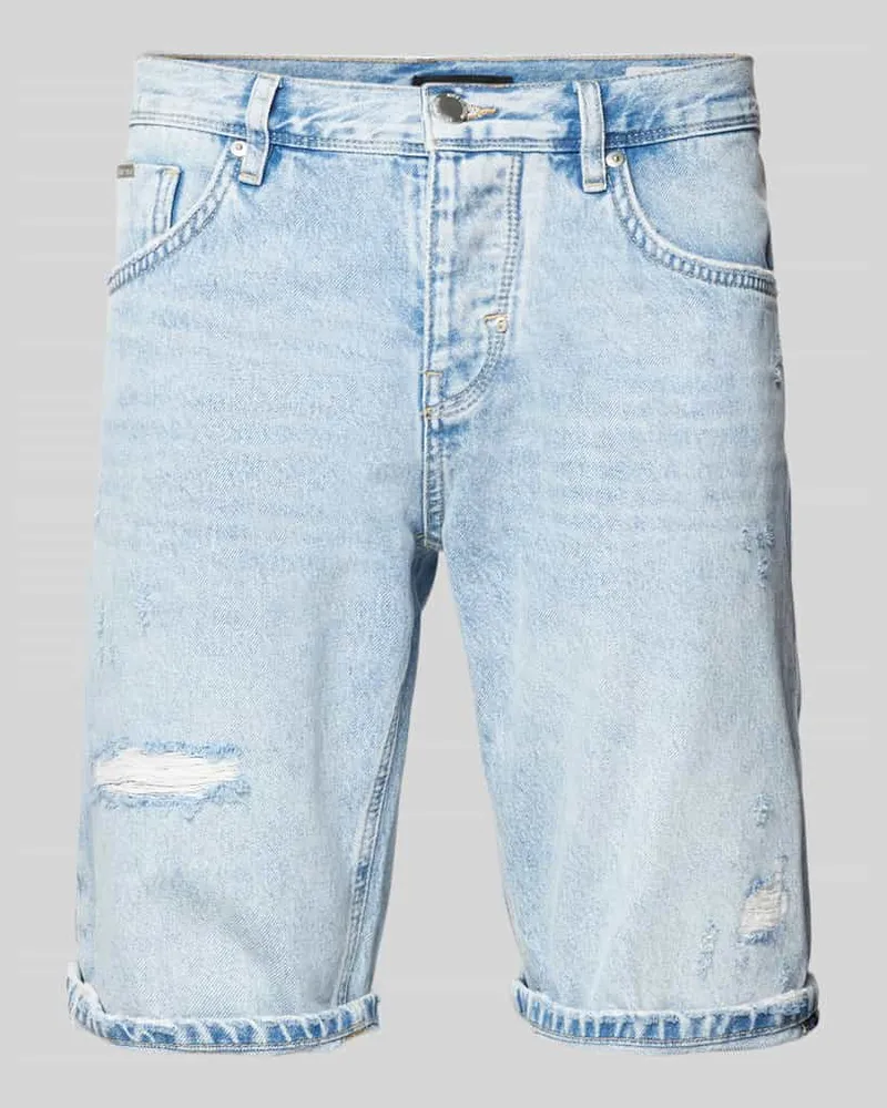 Antony Morato Slim Fit Jeansshorts im Destroyed-Look Hellblau