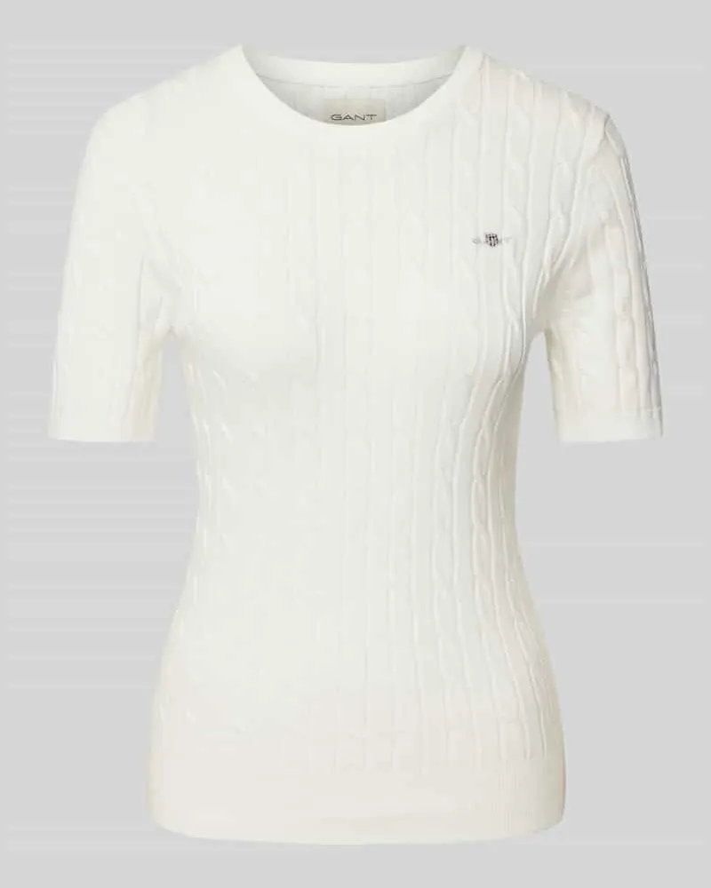Gant T-Shirt in Strick-Optik Offwhite
