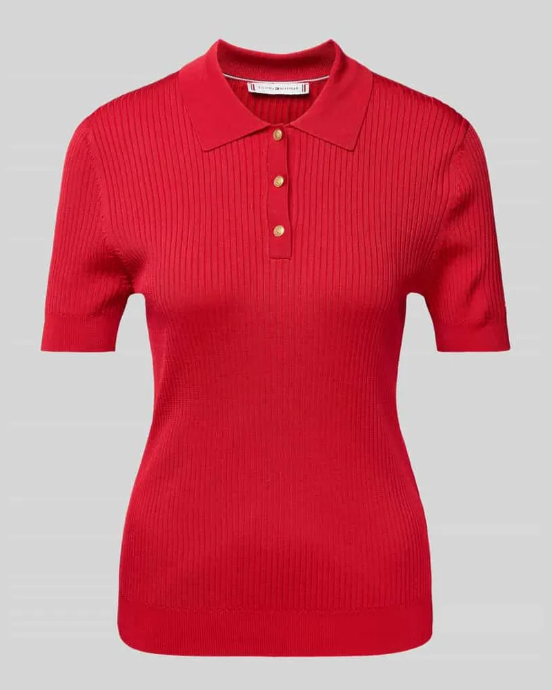 Tommy Hilfiger Slim Fit Poloshirt aus Viskose-Mix Rot