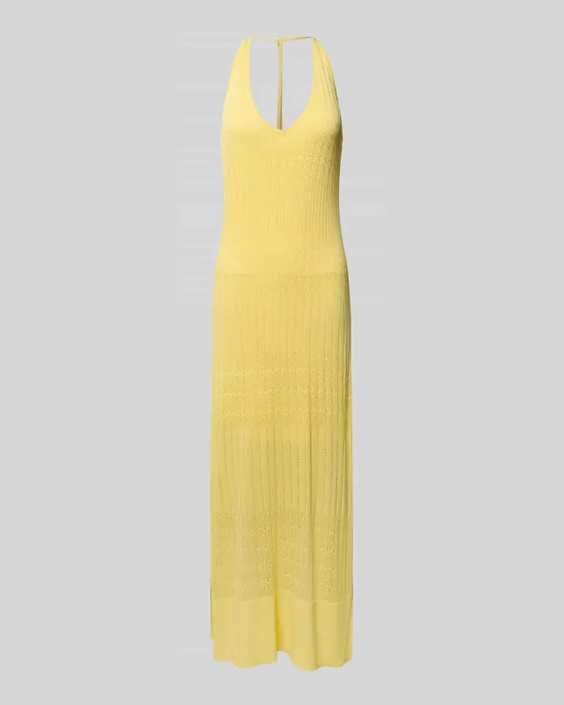 HUGO BOSS Strickkleid aus Viskose-Mix Modell 'Floom Gelb