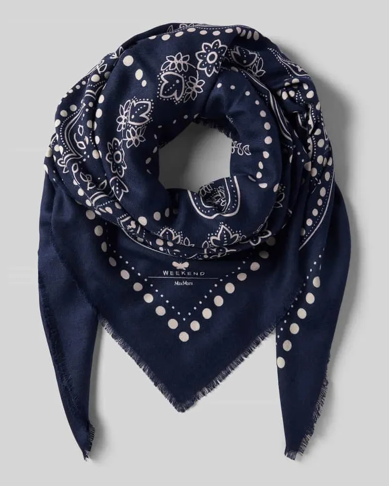 Max Mara Tuch aus Woll-Seide-Mix Modell 'EDUCATO Marine