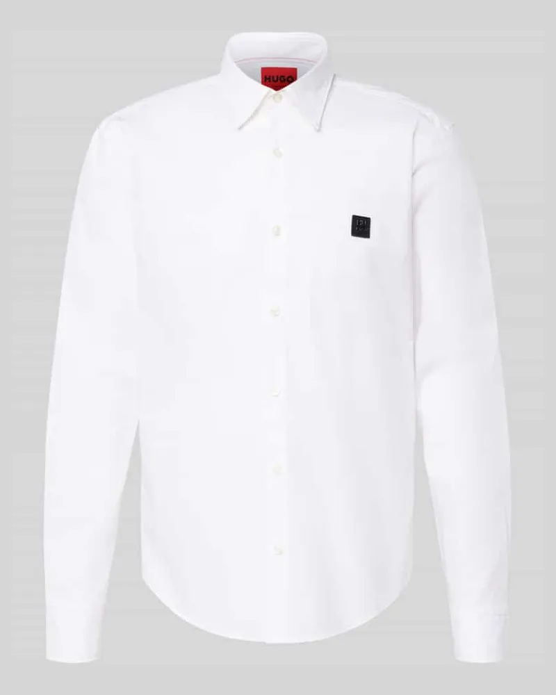 HUGO BOSS Freizeithemd mit Knopfleiste Modell 'Ermo Weiss