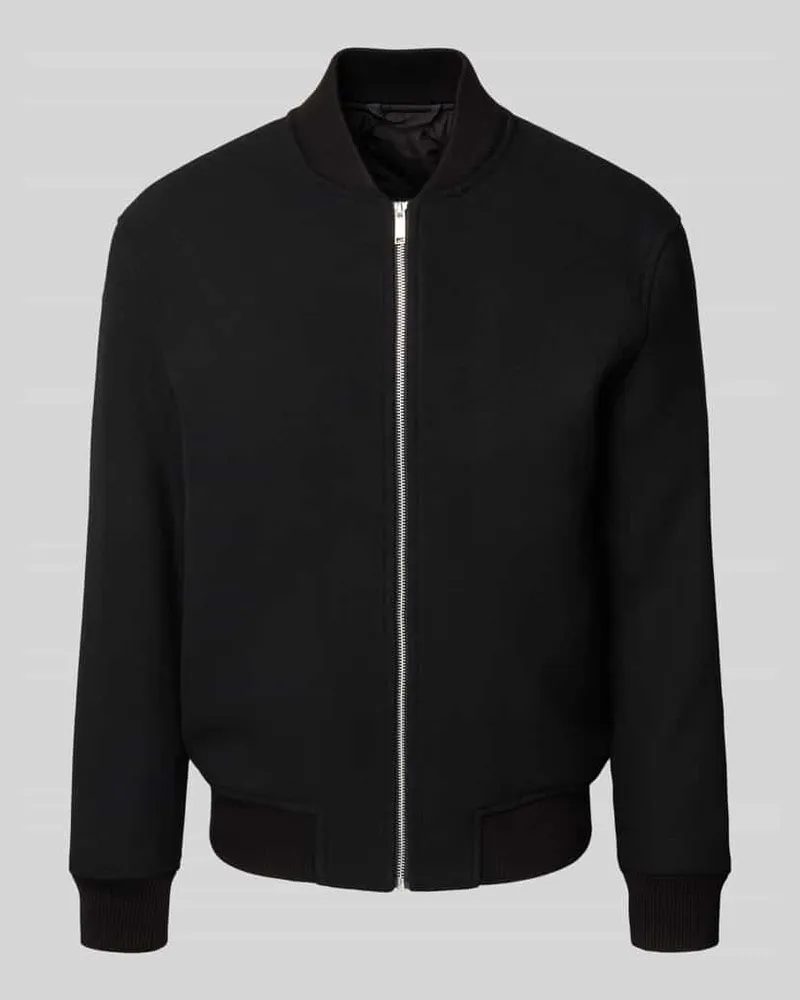 Selected Homme Regular Fit Bomberjacke aus Woll-Mix Modell 'JENS Black