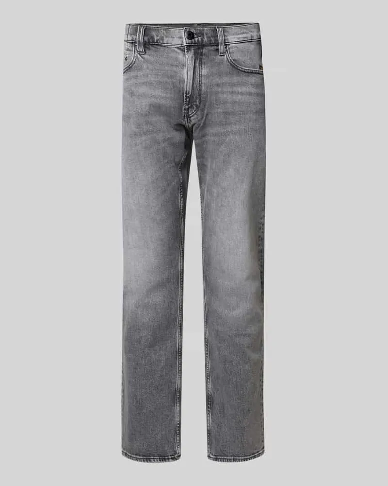 G-STAR RAW Straight Fit Jeans im Used-Look Modell 'MOSA Mittelgrau
