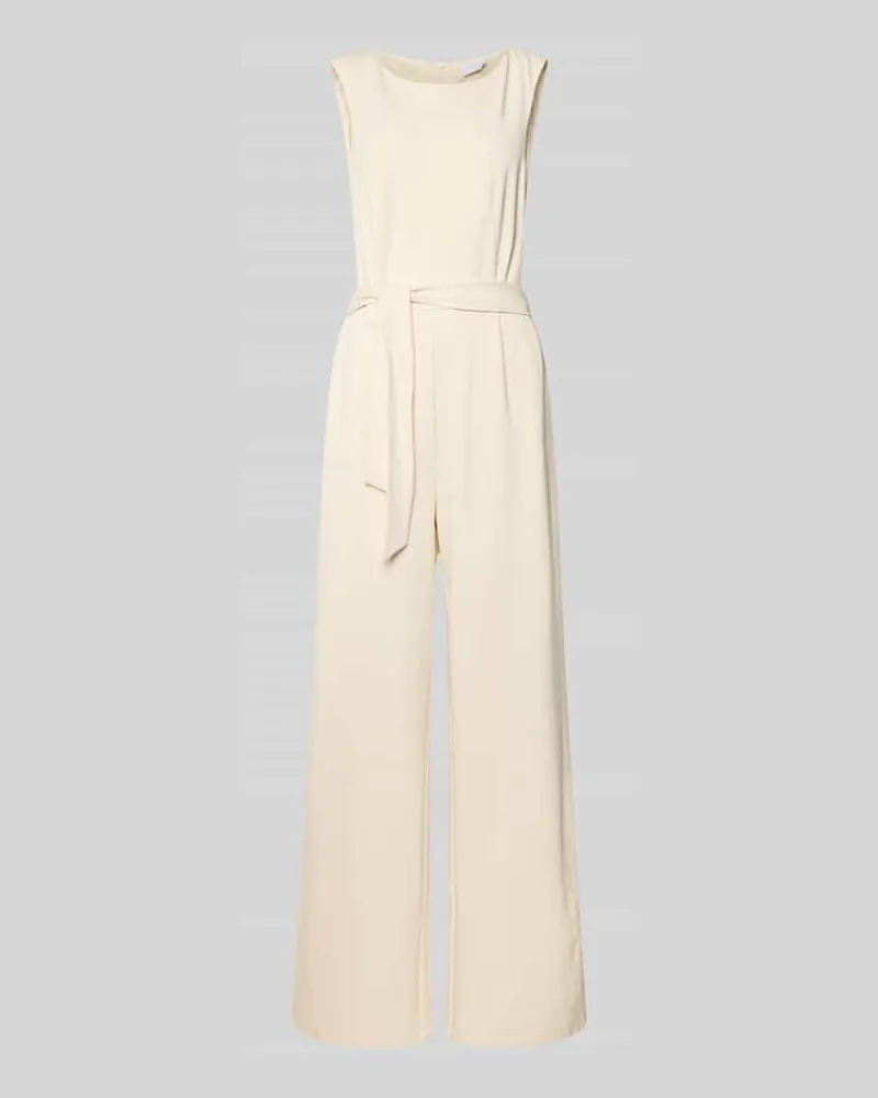 JAKE*S Jumpsuit aus Viskose-Mix mit Bindegürtel Beige