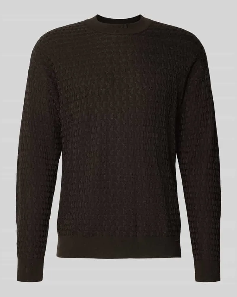 Drykorn Strickpullover aus Viskose-Woll-Mix Modell 'VALDRIK Dunkelbraun