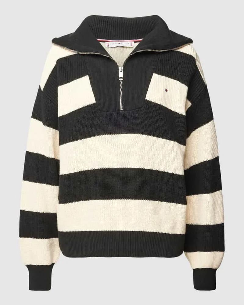 Tommy Hilfiger Strickpullover mit Blockstreifen Black