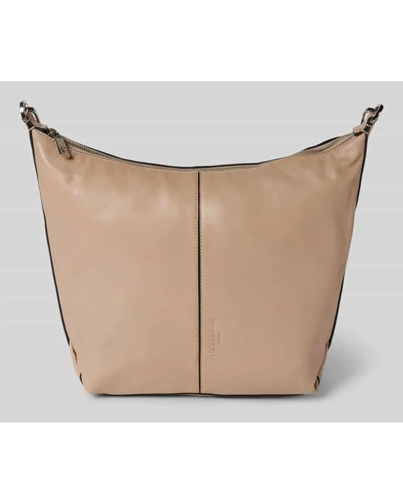 Liebeskind Lederhandtasche mit Label-Prägung Modell 'Paris Taupe