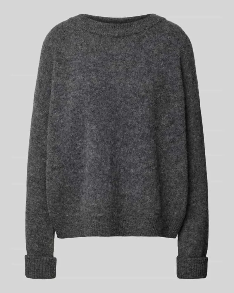 American Vintage Loose Fit Strickpullover aus Alpaka-Leinen-Mix Modell 'VITOW Anthrazit