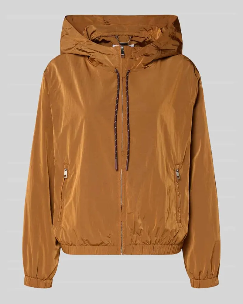 Rich&Royal Trekking Jacke mit Kapuze und Reißverschlusstaschen Cognac
