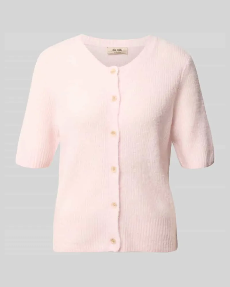 Mos Mosh Cardigan aus Woll-Mix mit 1/2-Arm Modell 'Thora Hellrosa