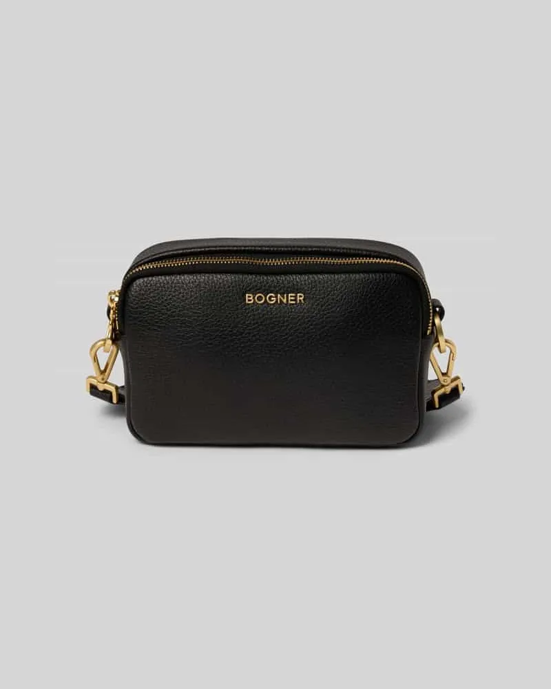 Bogner Umhängetasche aus Leder mit Label-Applikation Modell 'wallis avy Black
