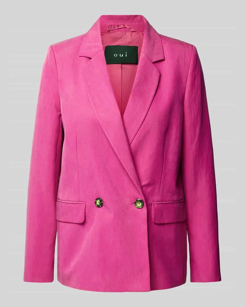Oui  Blazer in unifarbenem Design Fuchsia
