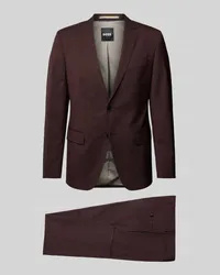 HUGO BOSS Anzug mit Strukturmuster Bordeaux