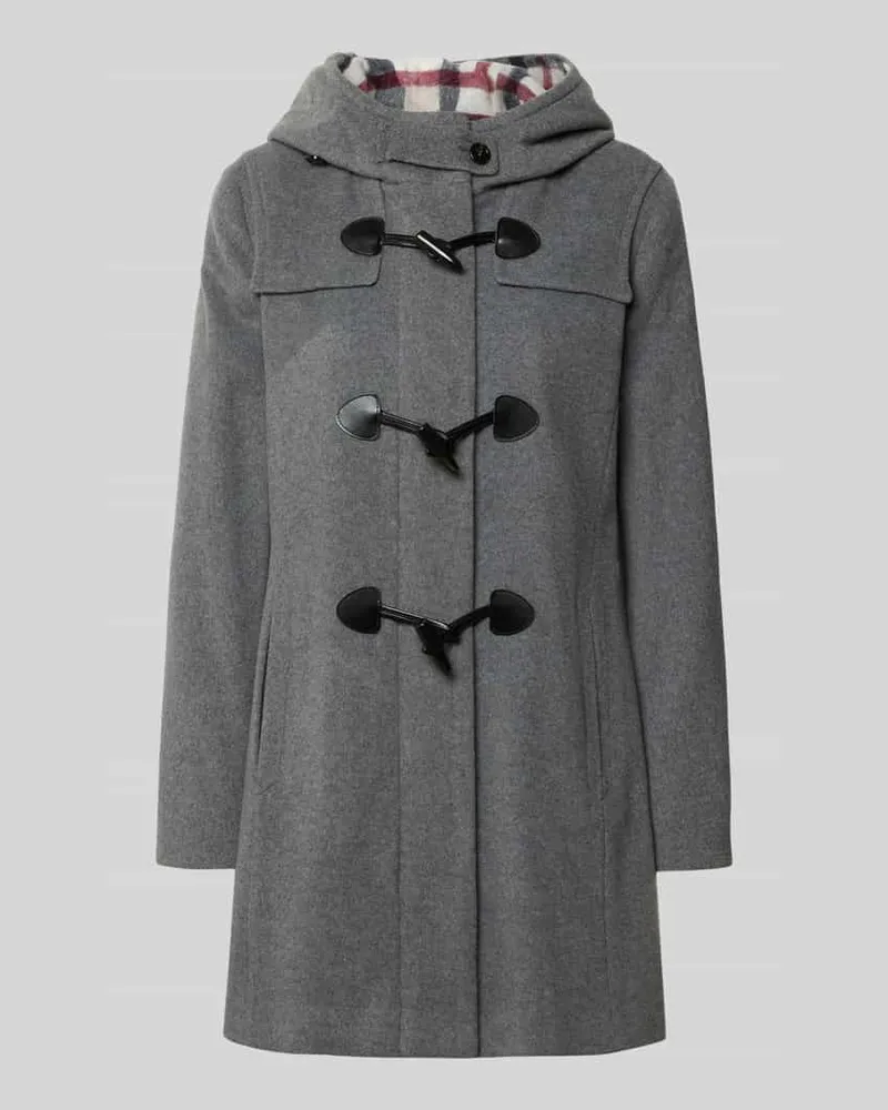 Gil Bret Regular Fit Dufflecoat aus Woll-Mix Mittelgrau