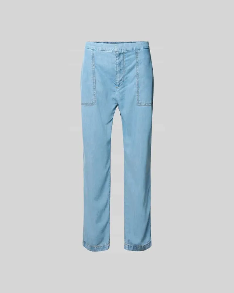Officine Generale Straight Fit Jeans aus reiner Baumwolle Jeansblau