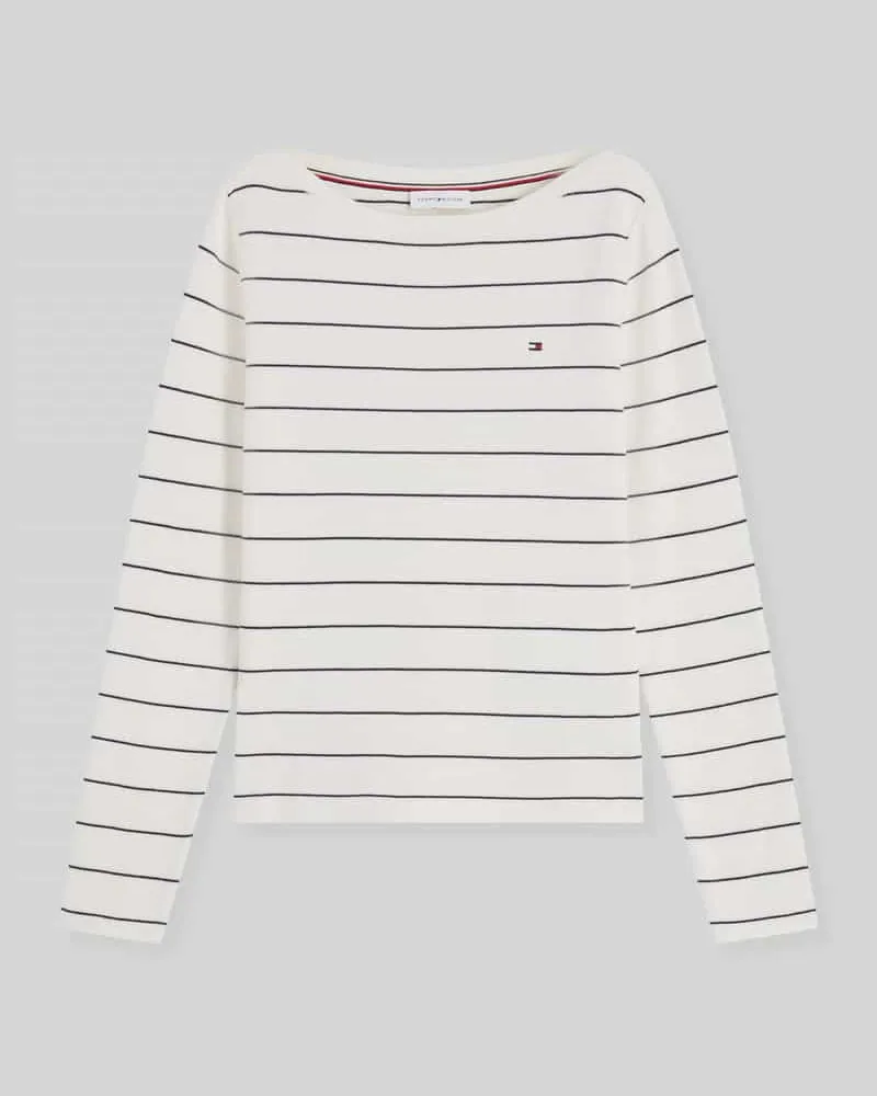 Tommy Hilfiger Regular Fit Pullover aus Baumwoll-Mix Weiss