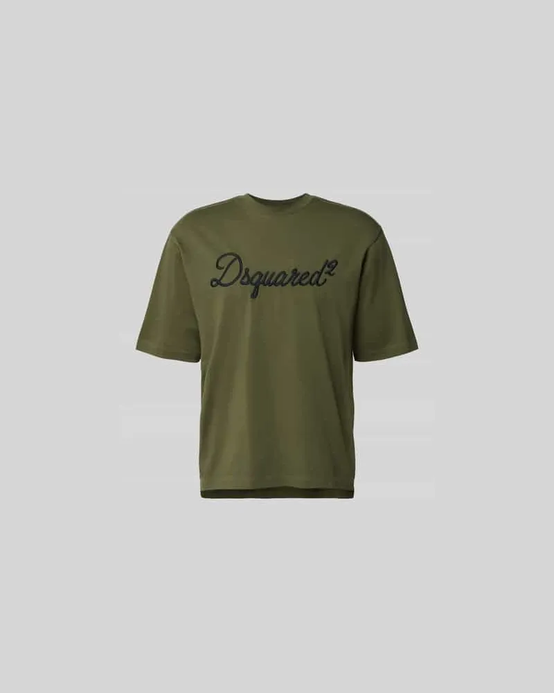 Dsquared2 Loose Fit T-Shirt aus reiner Baumwolle Oliv