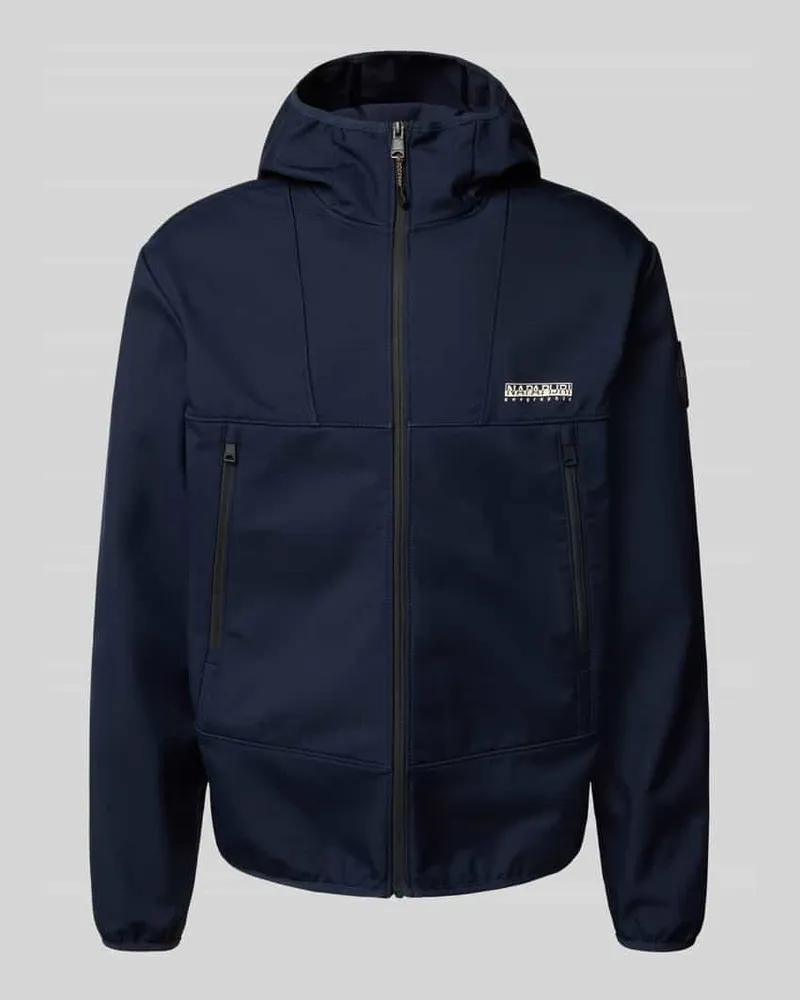 Napapijri Jacke mit Kapuze und Reißverschlusstaschen Modell 'BIOIS Marine