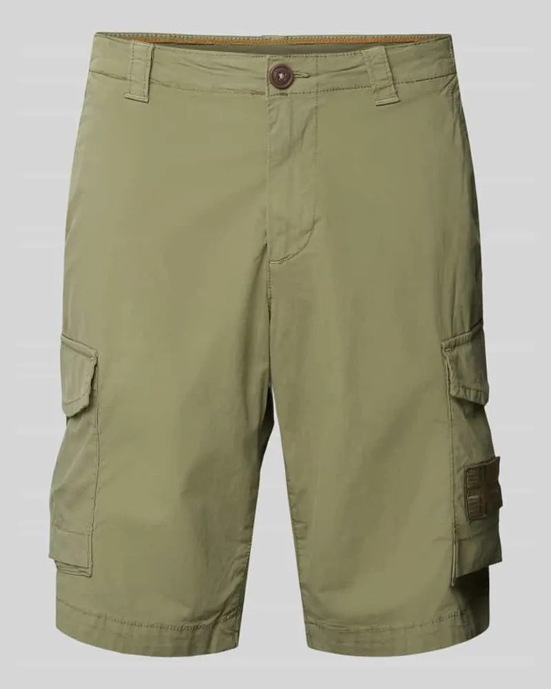 Napapijri Regular Fit Cargoshorts mit Label-Patch Modell 'HORTON Oliv