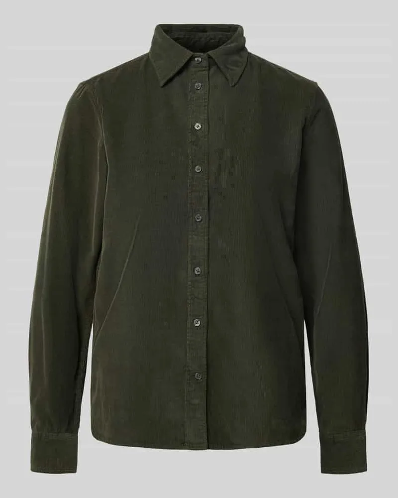 Gant Cordbluse mit Knopfleiste Dunkelgruen
