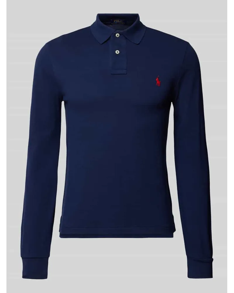 Ralph Lauren Slim Fit Poloshirt im langärmeligen Design Marine