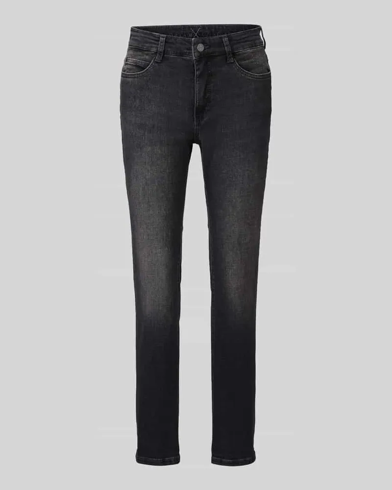 MAC Jeans Straight Fit Jeans aus Baumwoll-Mix Modell 'Dream Cropped Black