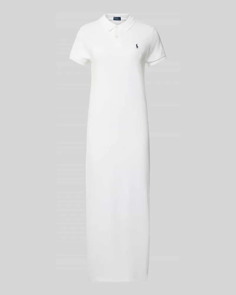 Ralph Lauren Straight Fit Polokleid aus reiner Baumwolle Weiss