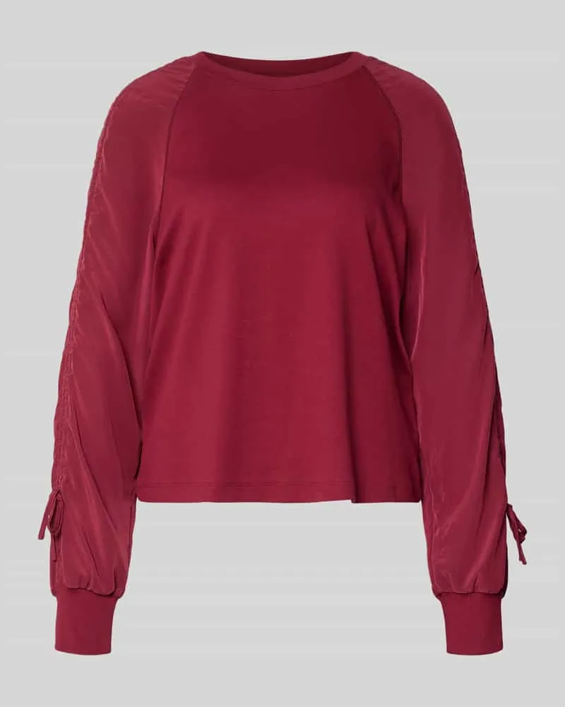 Marc Cain Relaxed Fit Longsleeve mit Raffungen Kirsche