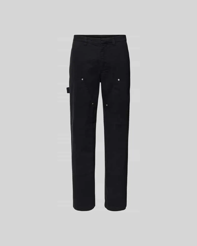 Wood Wood Straight Fit Jeans mit Beintaschen Black