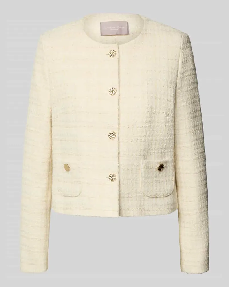 Christian Berg Regular Fit Blazer in Bouclé-Optik Ecru