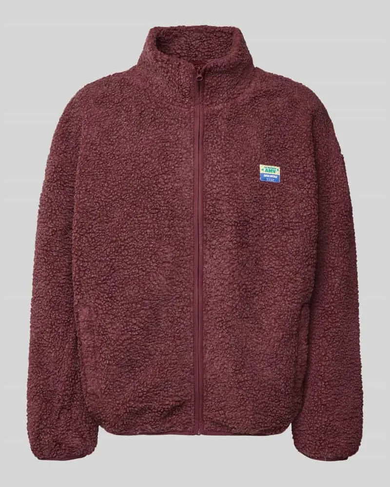 American Vintage Fleecejacke mit Stehkragen Modell 'HOKTOWN Bordeaux
