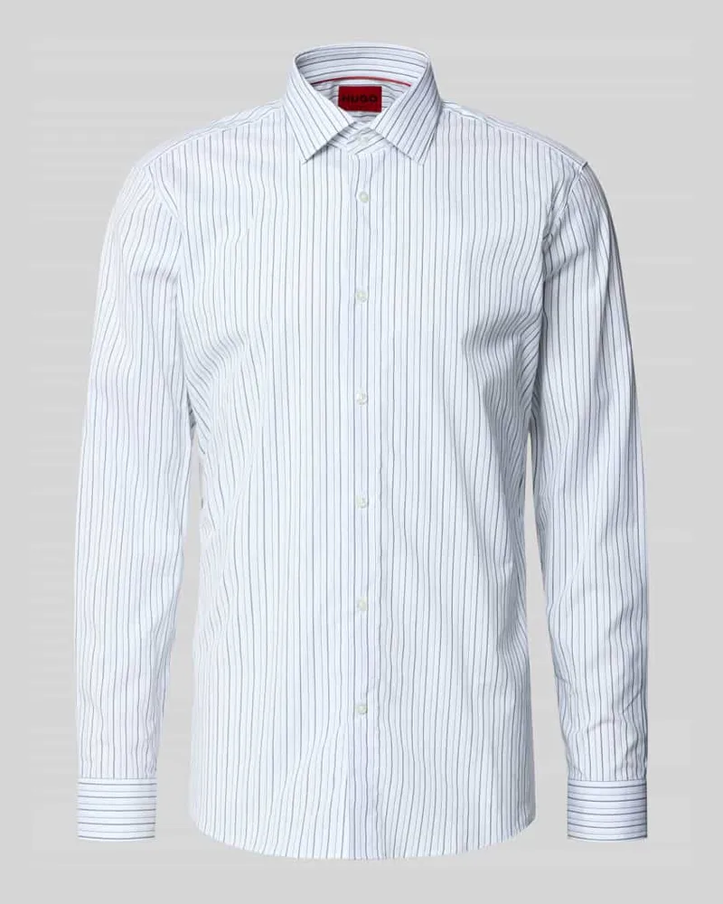 HUGO BOSS Regular Fit Businesshemd aus reiner Baumwolle Modell 'VALERIO Weiss