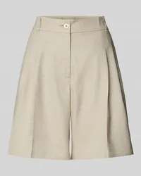 S.Oliver Wide Leg Bermudas mit Bundfalten Beige