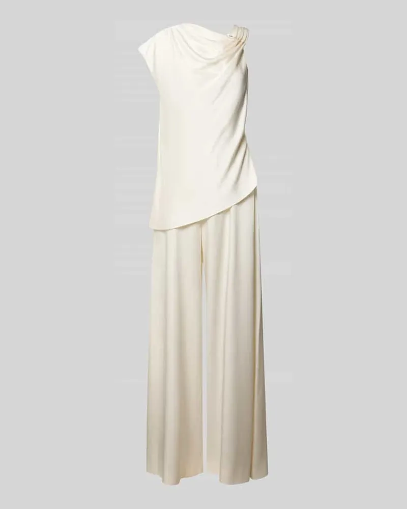 HUGO BOSS Regular Fit Jumpsuit in Satin-Optik Modell 'DANJINI Offwhite