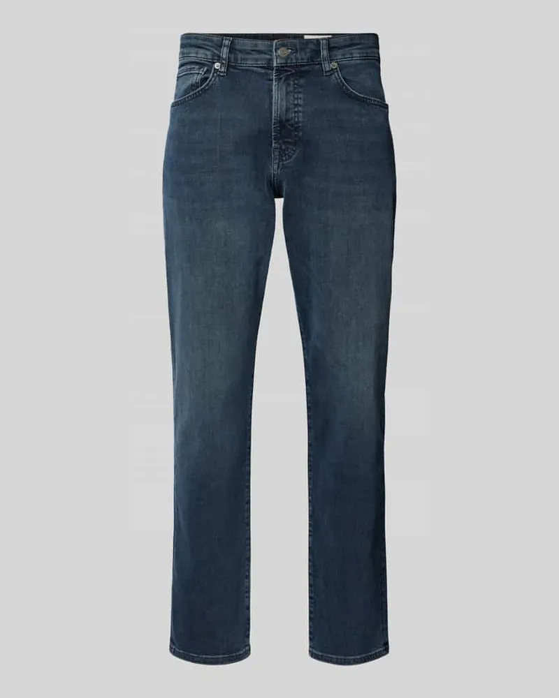 HUGO BOSS Regular Fit Jeans im 5-Pocket-Design Modell 'RE.MAINE BO Jeansblau